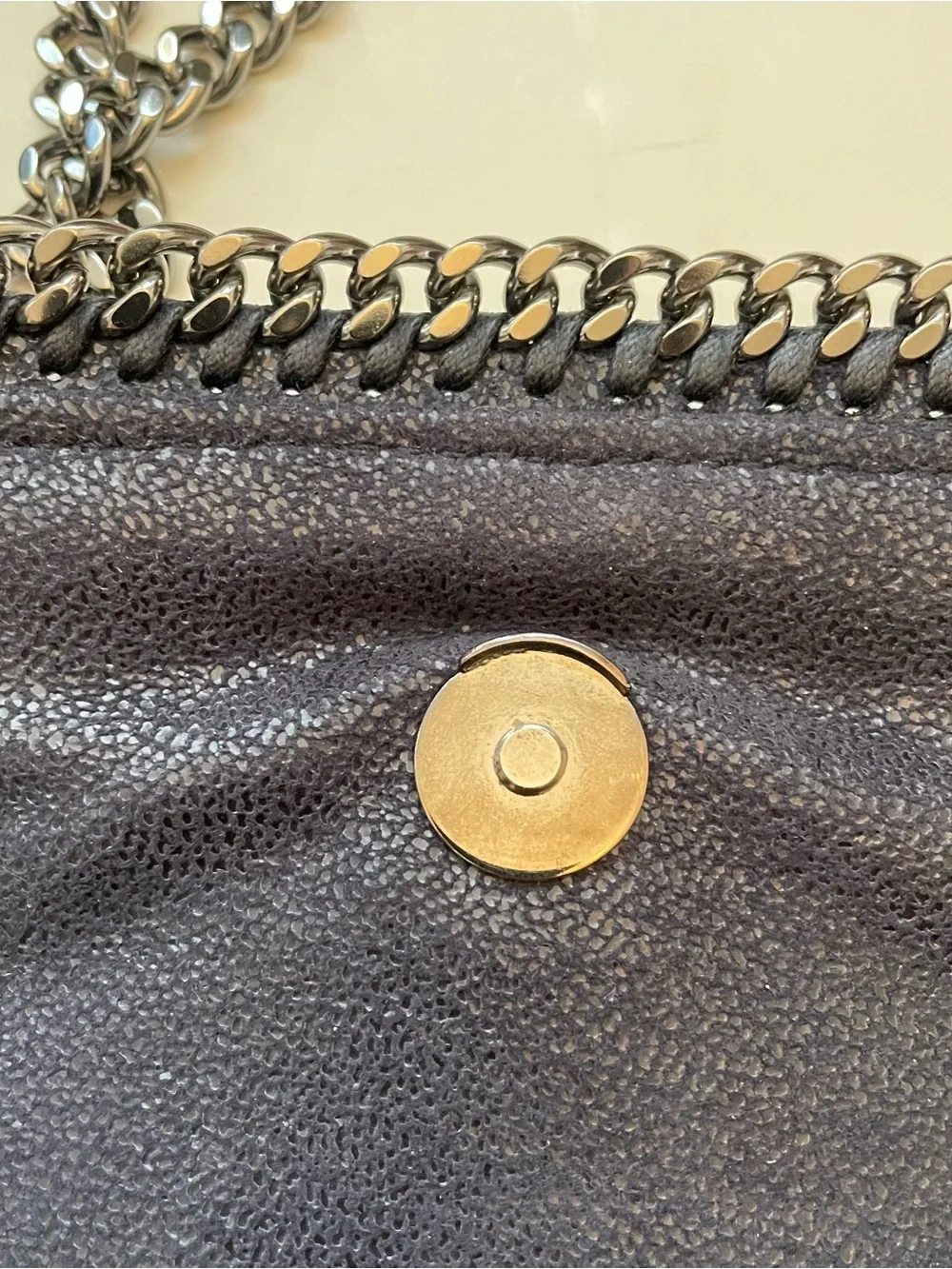 Stella McCartney Black Quilted Falabella Flap Crossbody Clutch Bag